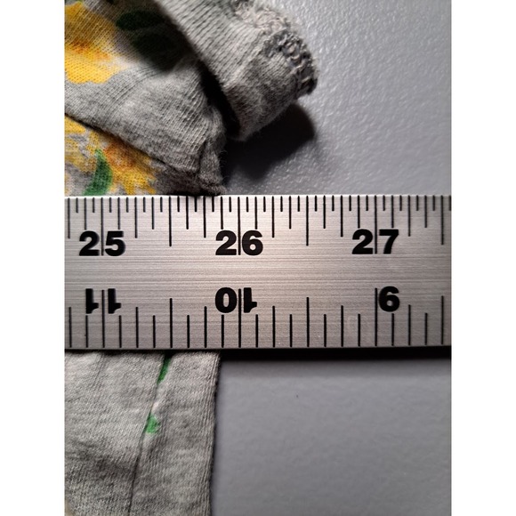 Old Navy Plus Size 2X Womens Gray V Neck‎ Floral Print Short Sleeve Cotton Top - Picture 4 of 8